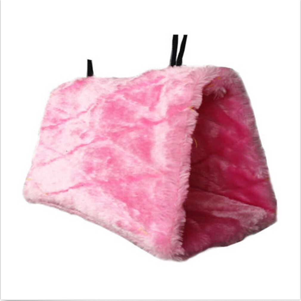 Peluche douce blottir suspendu grotte perroquet balançoire jouet Cage hamac animal de compagnie oiseau lit superposé: Rose