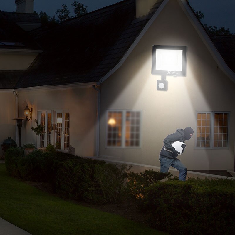LED Floodlight 10W 20W 30W 50W Waterproof PIR Motion Sensor Floodlight 220V 240V Outdoor Wall Lamp Flood Light Spotlight