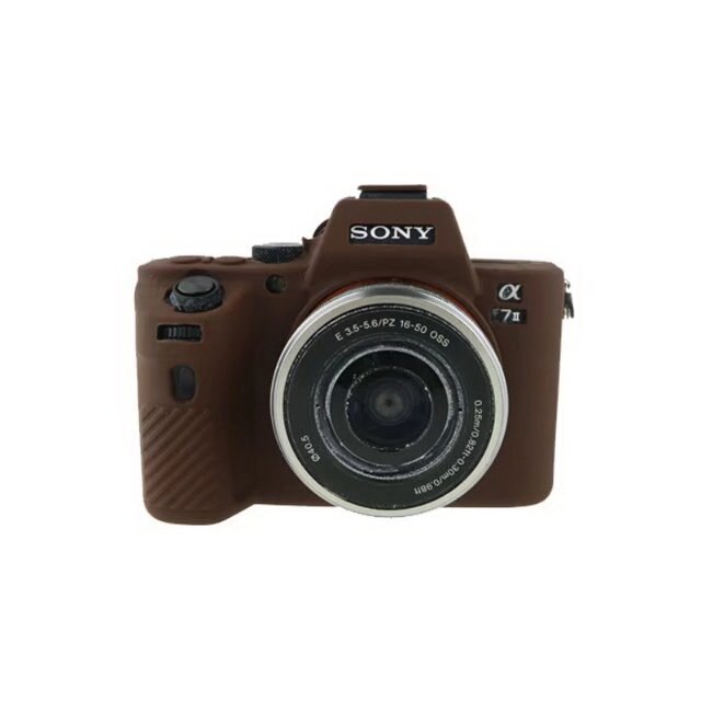 Funda de goma de silicona para cámara Sony Alpha A7 Mark II A72 A7II: Chocolate