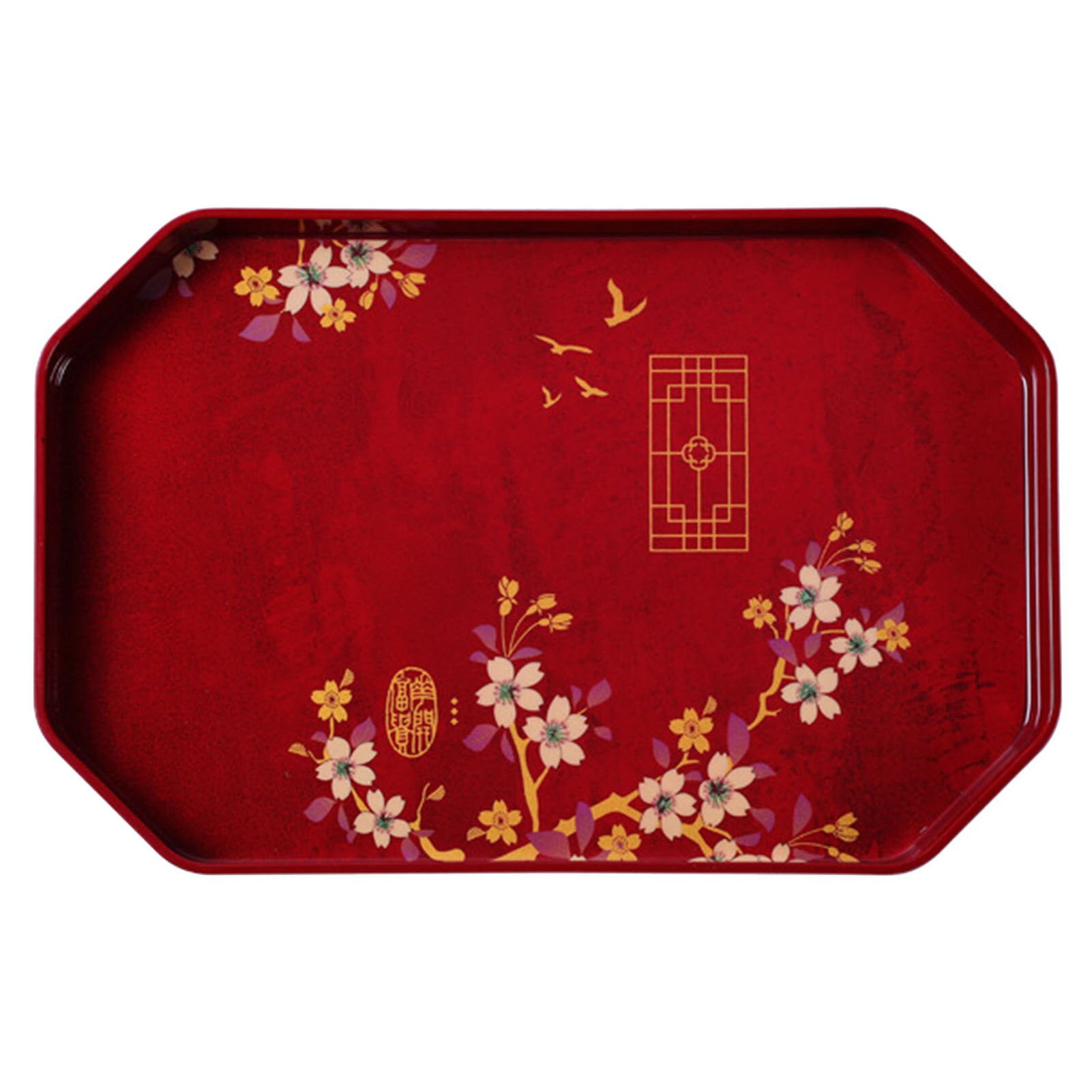 Chinese Traditionele Thee Lade Vierkante/Ronde Tafel Dienblad Voedsel Plaat Bruiloft Decoratie Plateau De Serviceподнос Для Декора: Red Square