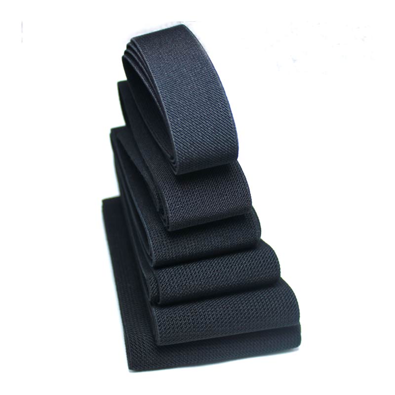 2-10 Cm Dikke Twill Brede Platte Hoge Elastische Elastische Band Schoenen Tailleband Gebonden Rubber Band Elastische Touw Kleding accessoires Zwart