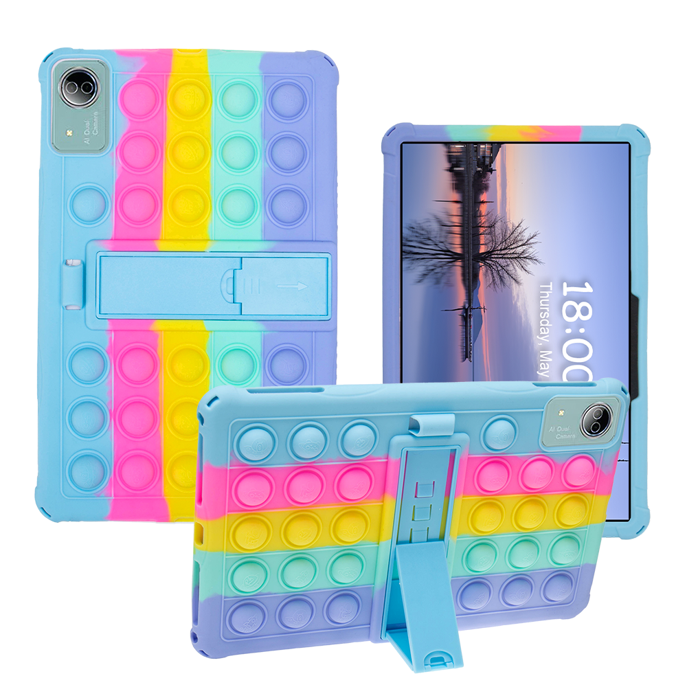 Para Teclast T60 Plus T60AI funda para tableta de 12 pulgadas funda con soporte Ajustable funda de silicona suave con burbujas: ELEVEN / Negro