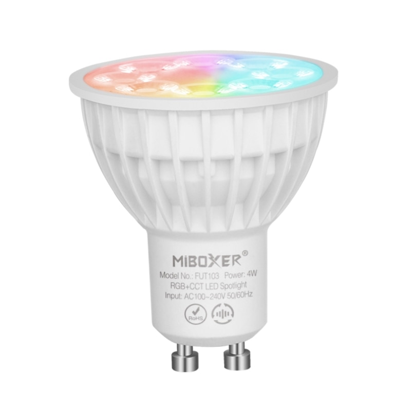 Miboxer Dimbare Smart Wifi Led Spotlight FUT103 Led Lamp 4W GU10 Rgb + Cct 2.4G Rf Draadloze Afstandsbediening controle Licht Lampen Voor Thuis