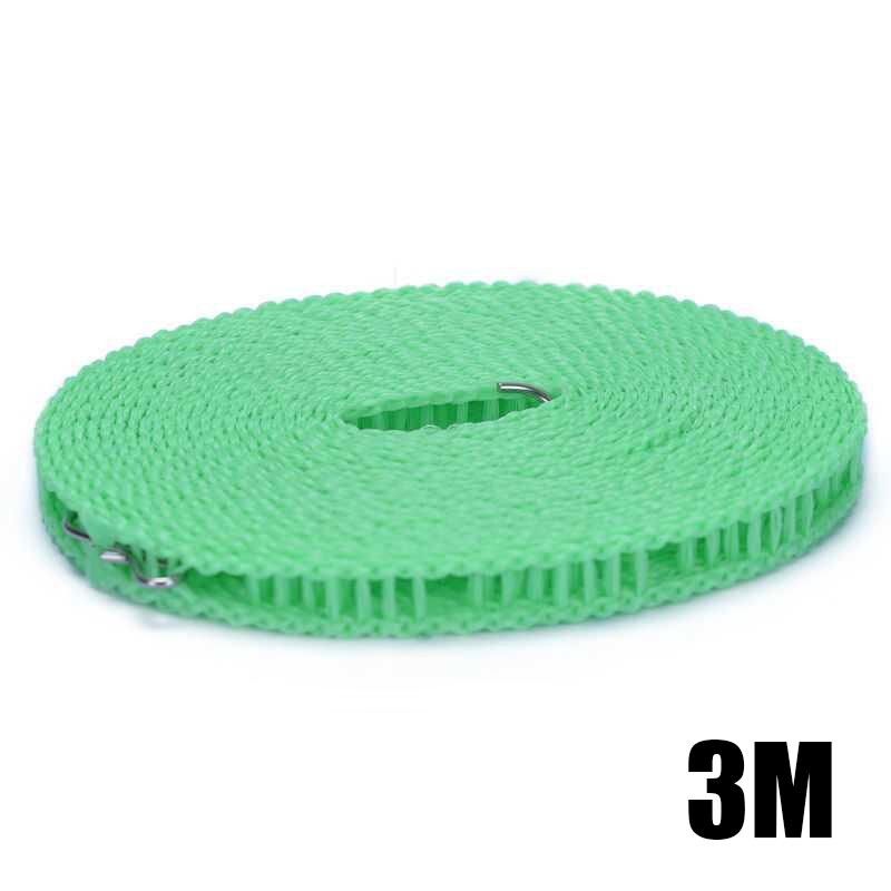 Nylon Clotheslines Hanging Rope Drying Clothes Dryer Non-slip Windproof for Outdoor 3/5/8/10 Meters TUE88: Green / M