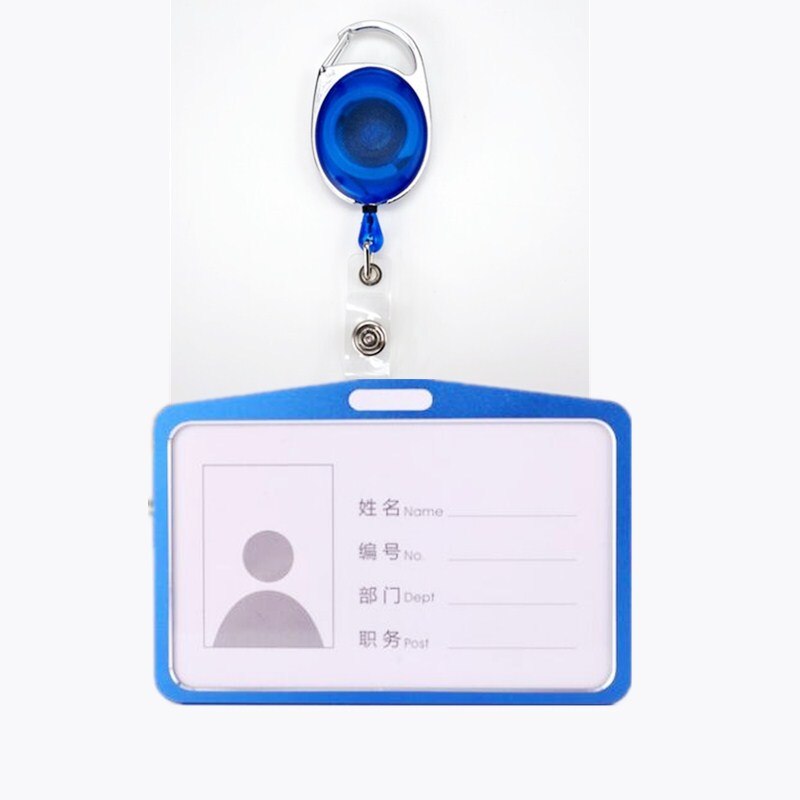 ID Badge Holder Card Set with Retractable Pull Badge Reel Clip School Supplies: N0.4
