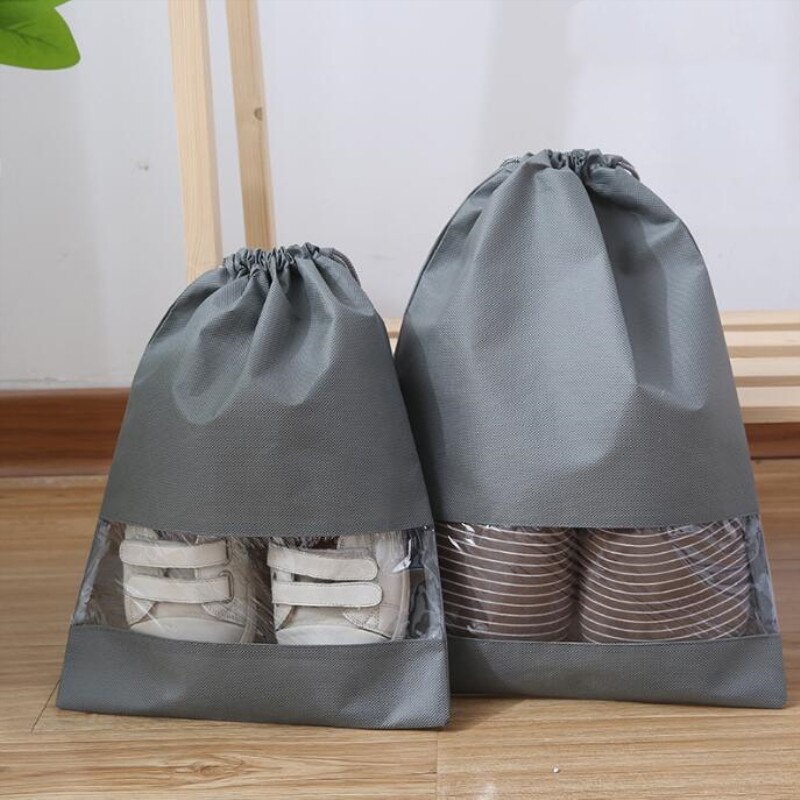 Nyeste vandtætte sko taske pose opbevaring rejsetaske ikke-vævet tøjvask organisator bærbar tote snor taske arrangør dækning