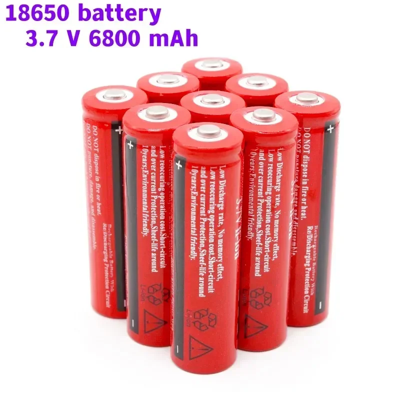 18650 recharable battery 3.7V 6800 mAh 18650 rechargeable lithium-ion battery 3.7V for LED flashlights