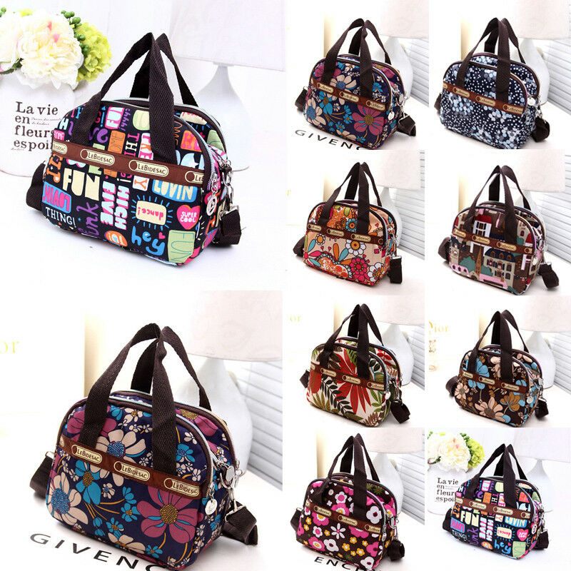 Women Girls Bag Waterproof Nylon Zipper Shoulder Bag Travel Tote Purse Shopping Bags