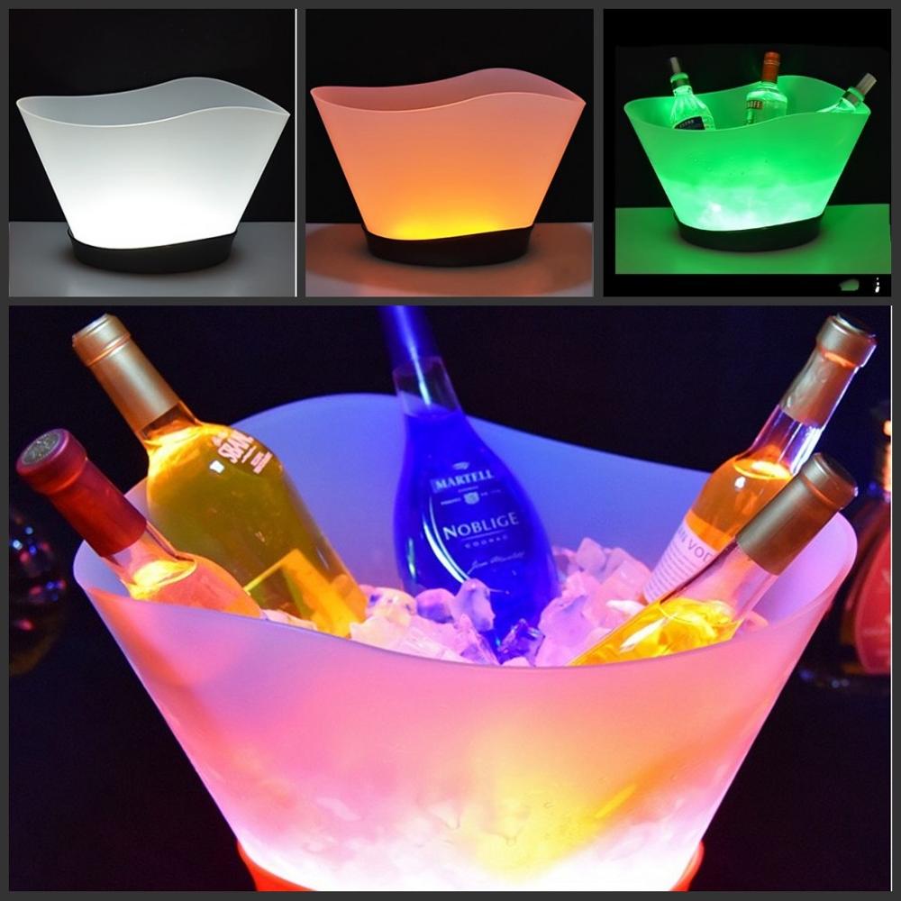 12L LED Rechargeable Ice Buckets Color Changing Wine whisky Cooler boat shaped Champagne Beer Holder Bar/Home/Wedding/Night club