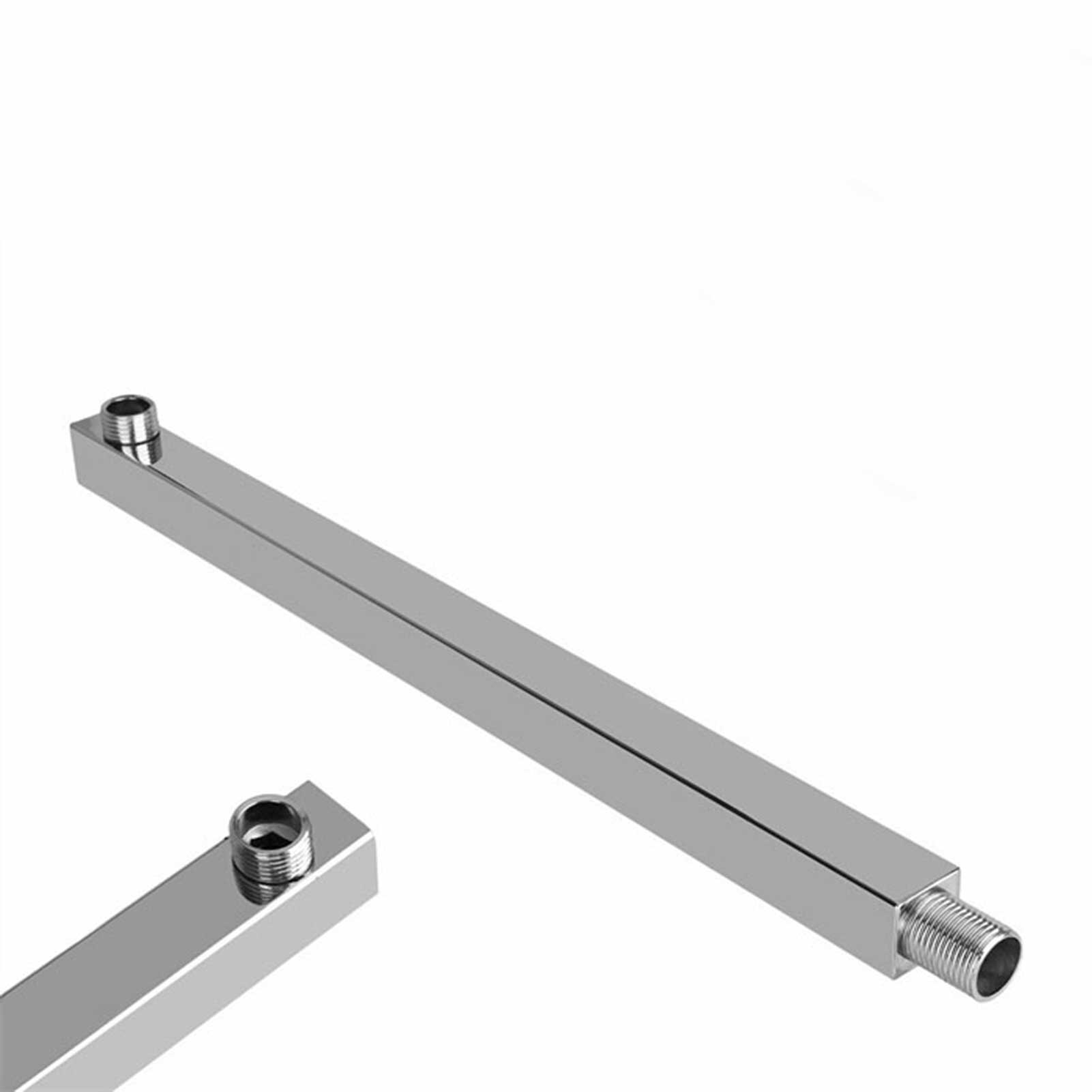 16 Inches Stainless Steel Shower Arm Wall Mounted Square Rainfall Shower Head Extension Arm Kit Showerhead Arm Bathroom Hardware