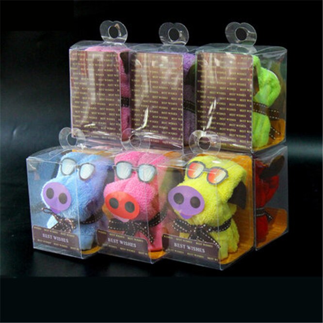 2 Stuks 30*30Cm Leuk Varken Vorm Zachte Handdoek Creatieve Gezicht Haar Hand Handdoek Party bruiloft Persent Verjaardag Kerstcadeaus