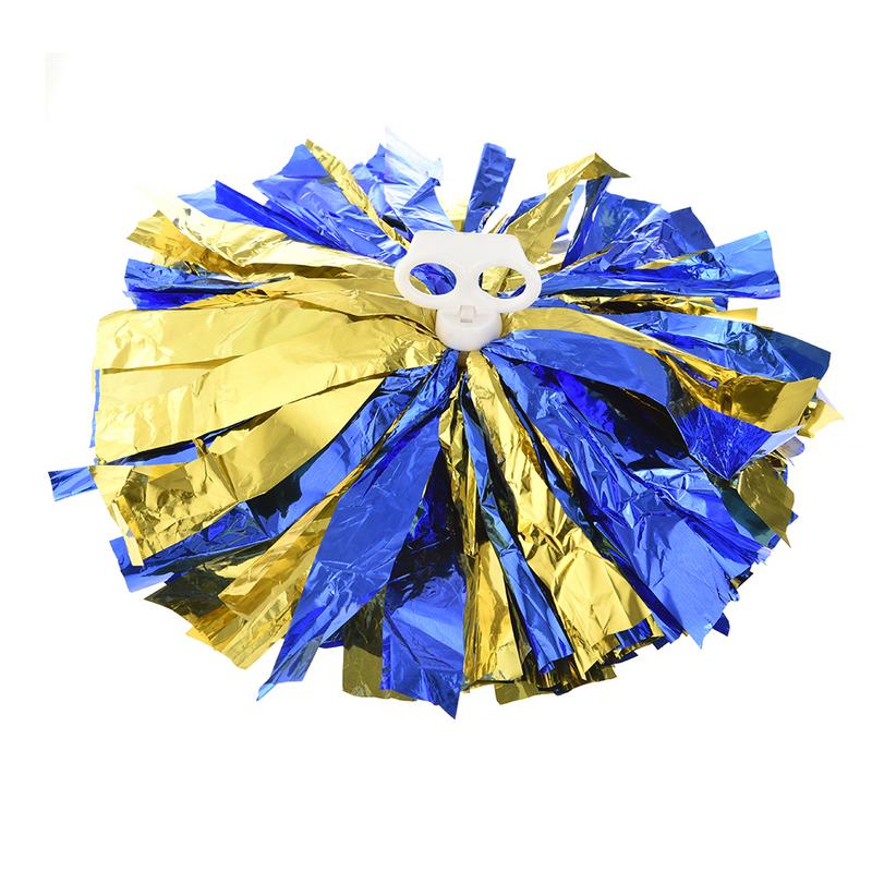 Cheerleader Cheerleading Pompoms Cheer Pom Majorettes Pe Hand Bloem Aerobics Ballen Sport Items Blue Gemengde Zilver