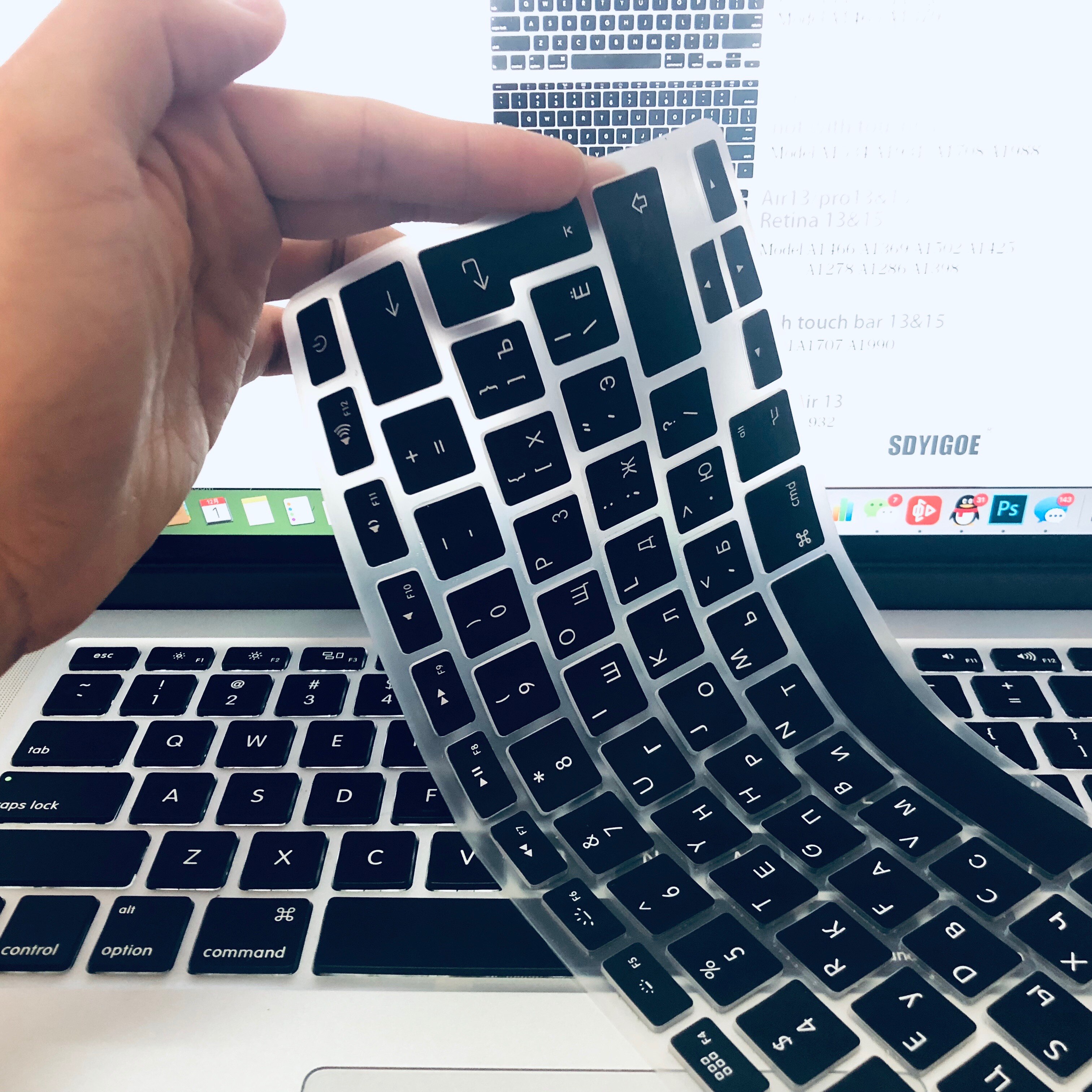 Russische Für apple macbook pro Laptop Tastatur abdeckung air 13 &quot;15pro A1466A1502A1398A1278EU-Enter Silikon Tastatur schutz film