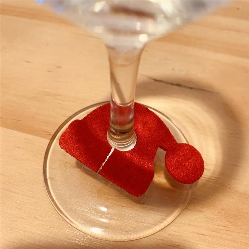 Marcador de copa de vino de Navidad, dijes creativos, identificador de copa de bebida, signo de copa de , suministros de Navidad, 9 unids/set por juego