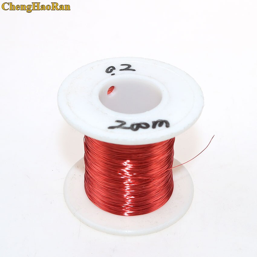 ChengHaoRan 0.2mm x 100 m/200 m/pc Vermelho Bobina de Enrolamento de fio de Cobre Esmaltado Fio Magnético do Ímã 0.2 milímetros vermelho: 0.2x200m Red