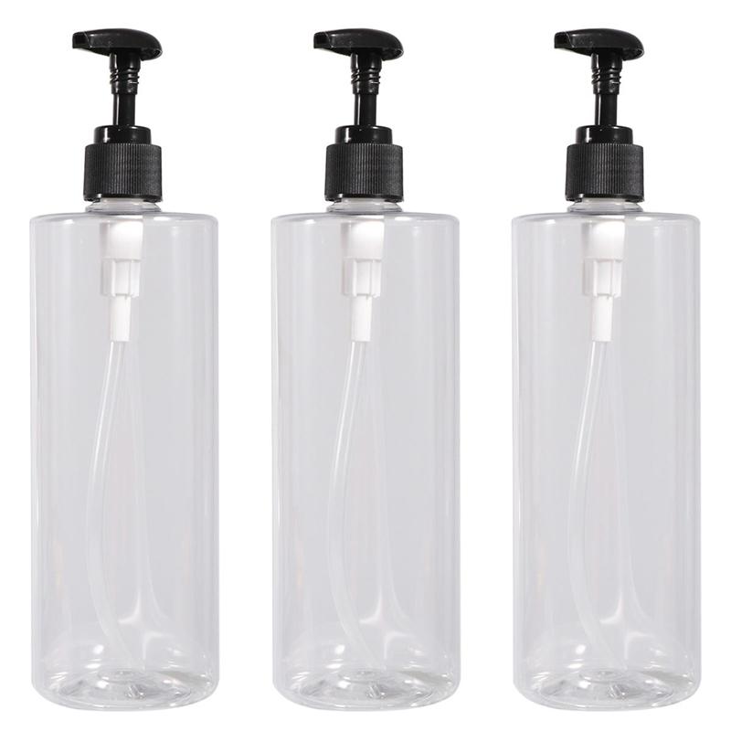 1/2/3 Stuks 500Ml Lege Praktische Fles Shampoo Fles Transparante Eenvoudige Opslag Fles Voor Foam Emulsie hoofd Wassen: Transparent 3pcs