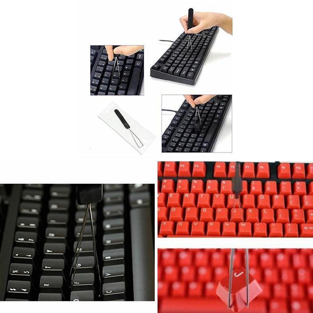 Steel Keyboard Key Keycap Puller Plastic Handle Removal Aid Unloading Cleaning Keyboard Cleaner Tool Dust Starter