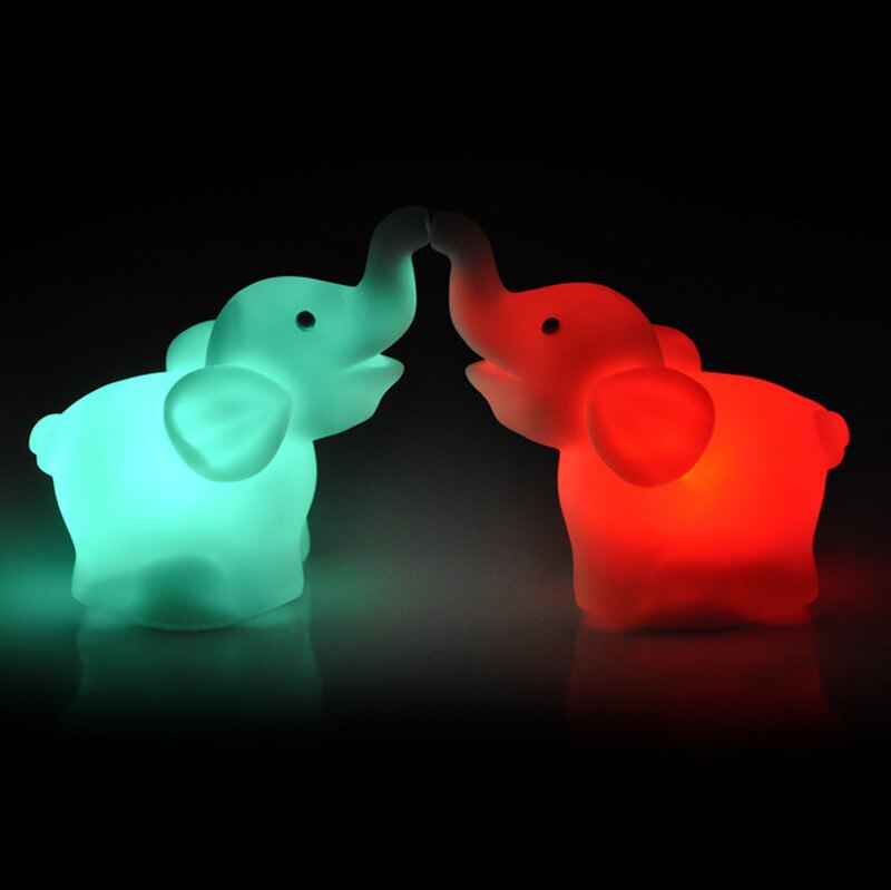 Elefant form färgskiftande led nattlampa lampa bröllopsfest dekor