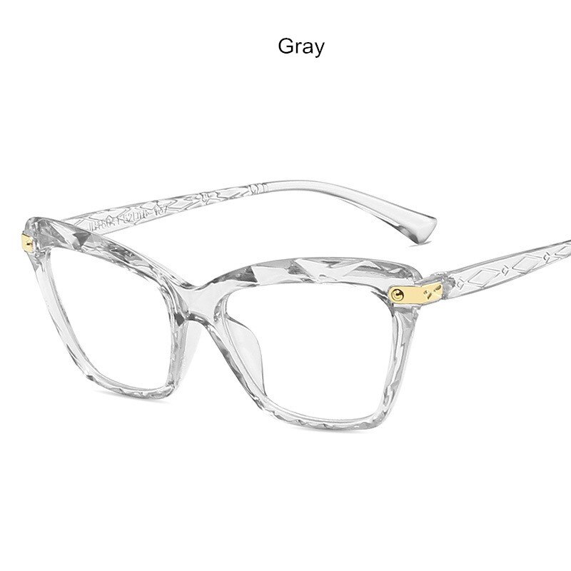 Vintage cat eye damesbril anti-blauw licht optiek bijziendheid brilmontuur heren computerbril plastic: Grijs