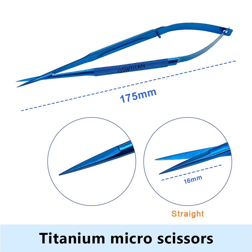 Ciseaux de Microscope ophtalmique, ciseaux cornéens en titane, outils à double paupière, ciseaux de chirurgie ophtalmique, Instruments: Black