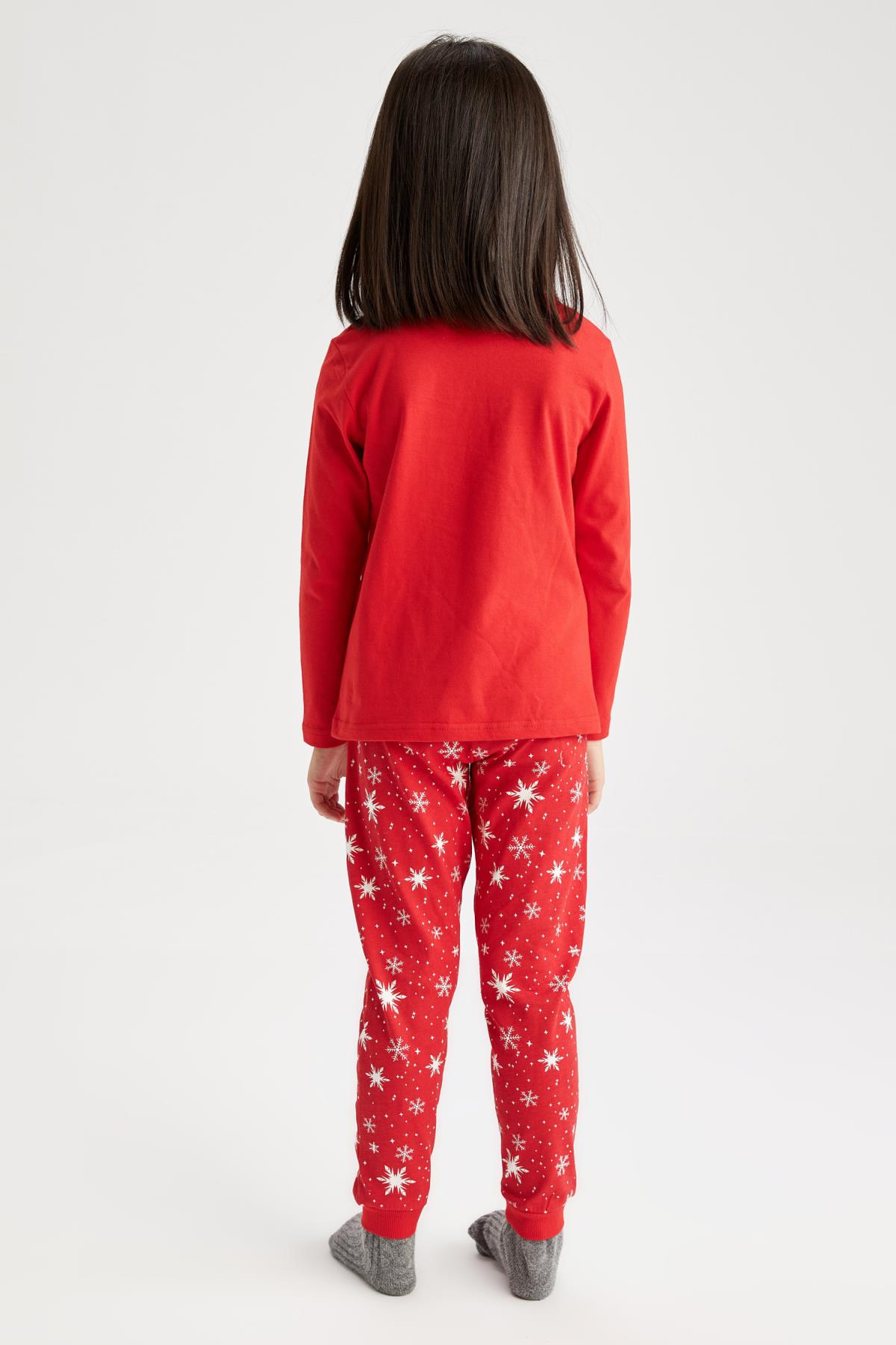 Defacto Winter Meisje Homewear Meisje Gedrukt Pyjama Pak Pyjama Nachtkleding Thuis-Pak Comfortabele Season-R5467A620WN