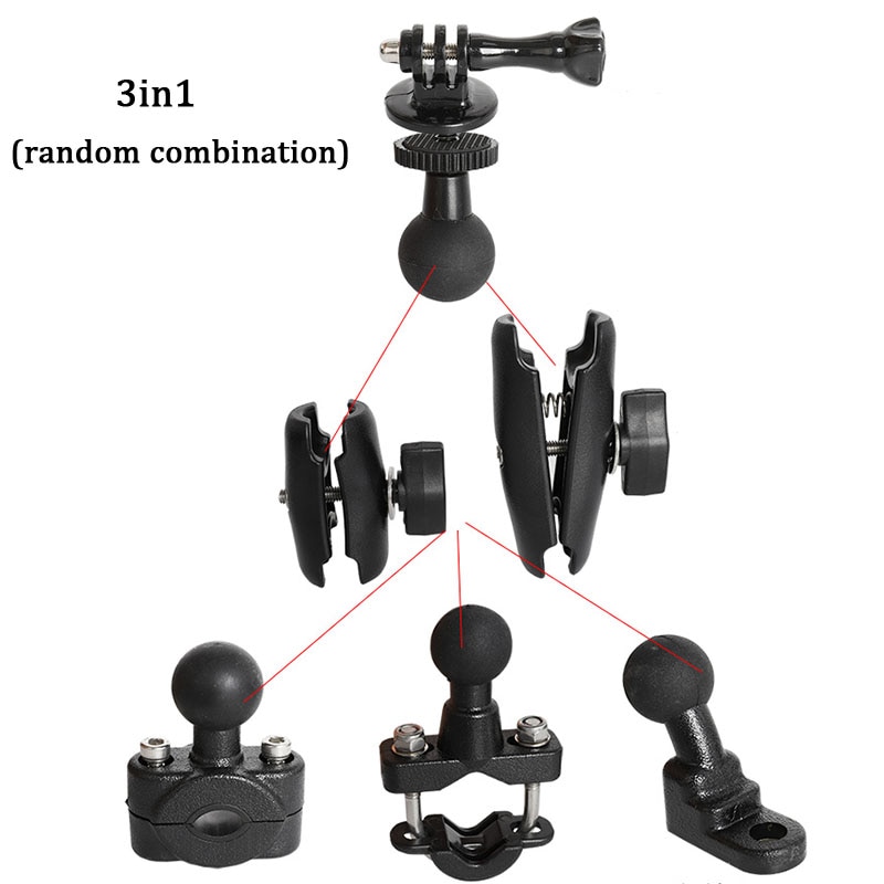 For GoPro 8 Motorcycle Handlebar Holder Yi 4K Rear Mirror RAM Mount for Sony SJCAM EKEN go pro DJI Osmo Action Camera Accessory