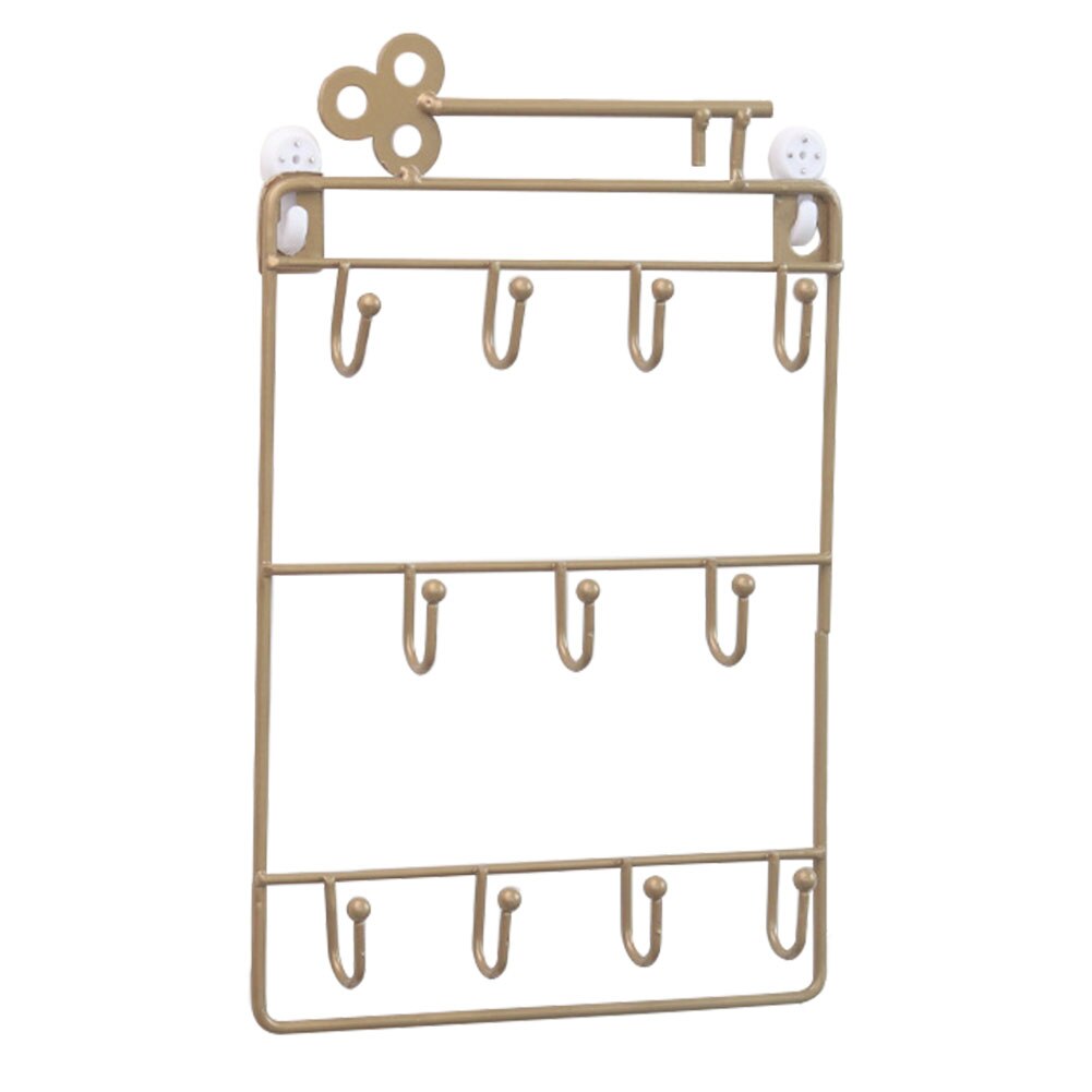 Modern Style Iron Wall Mounted 11 Hangers Hooks Key Holder Coat Hat Storage Rack Practical Cloth / Keys Hooks: C