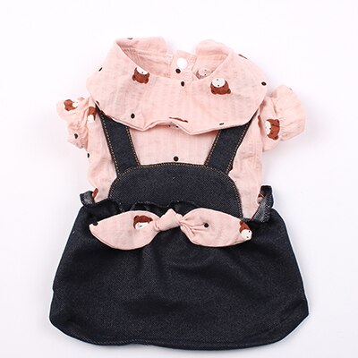 Hond Pet Dress Shirt Beren Bloemen Kat Puppy T-shirt Lente Zomer Kleding Kleding: Pink / XL