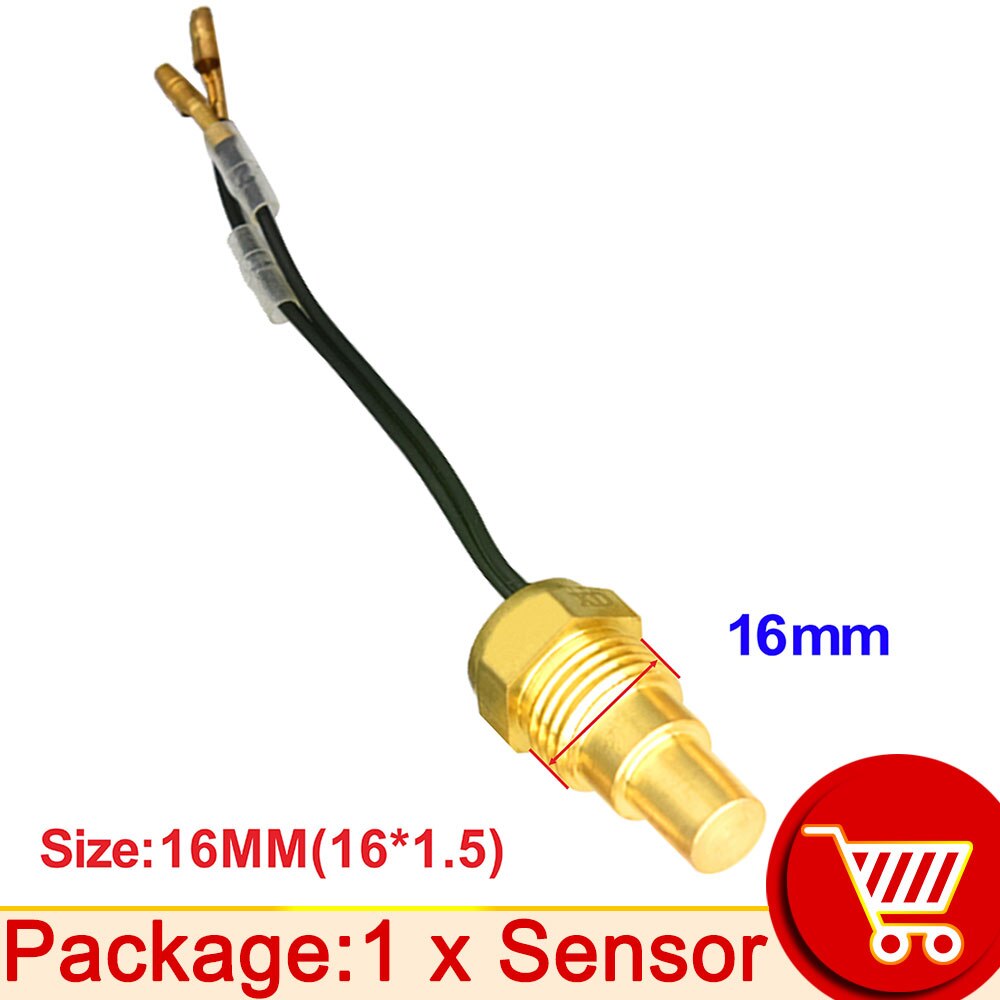 12V/24V Water Temperatuur Sensor Temp Afzender 50K Hoofd Plug 10Mm 12Mm 14Mm 16Mm Voor Auto Vrachtwagen Gauge Elektrische Meter Npt 3/8 1/8: 16MM