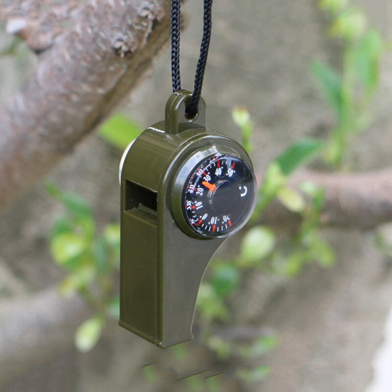new3 in 1 Multifunction whistle Outdoor Camping Hiking Emergency Survival Gear Whistle Compass Thermometer