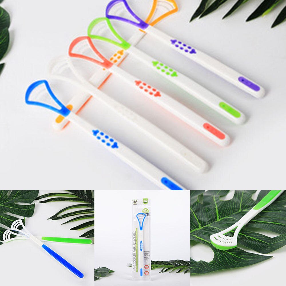6 Colors Tongue Scraper Tongue Cleaner Handle Tongue brush Plastic Scraper Tounge Oral Mouth Hygiene Dental Care