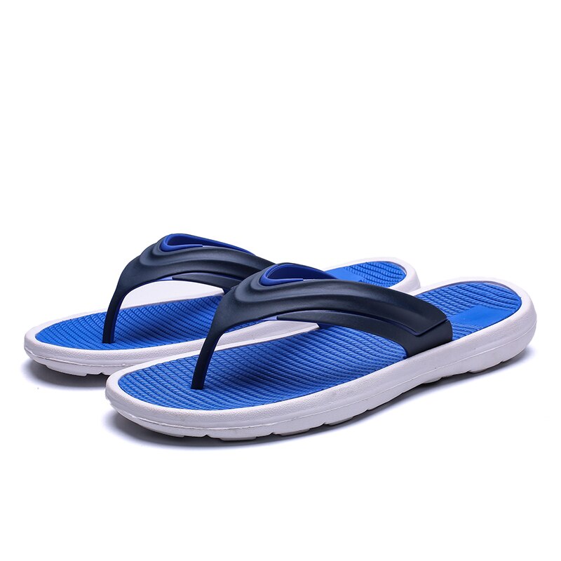 Men Shoes Summer Men Flip Flops Beach Sandals Anti-slip Zapatos Hombre Casual Shoes: Blue / 8