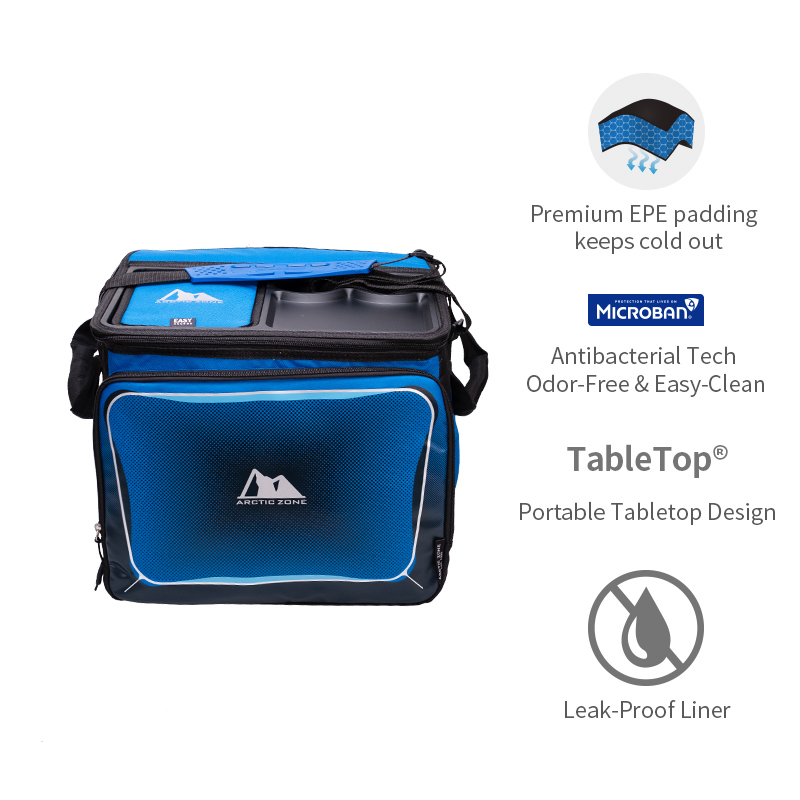 Arctic zone 30l faltbare und komprimierbare autokühlbox mit tischplatte – isolierte camping-kühlbox mit großem fassungsvermögen