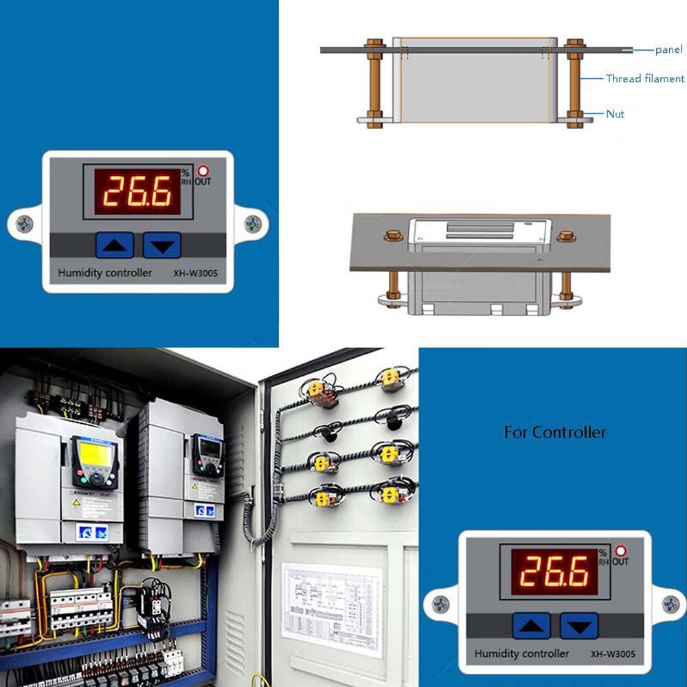 Ledet humidistat hygrometer digital fugtighedsregulator xh -w3005 220v fugtighedskontrolregulator + fugtighedsføler