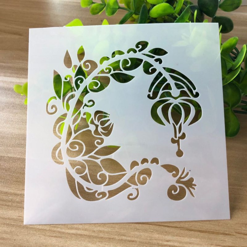2022 1pc Diy Children'S Painting Template Scratch Painting Flower Love Spray Pattern Hollow Template For Decoration