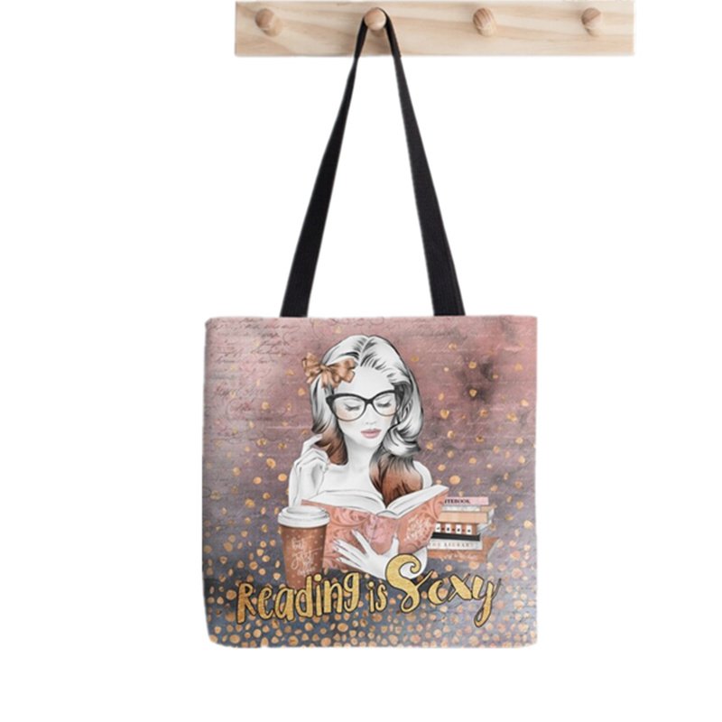 Shopper Sphynx Cat Cartoon printed Tote Bag women Harajuku shopper handbag girl Shoulder shopping bag Lady Canvas Bag: F785