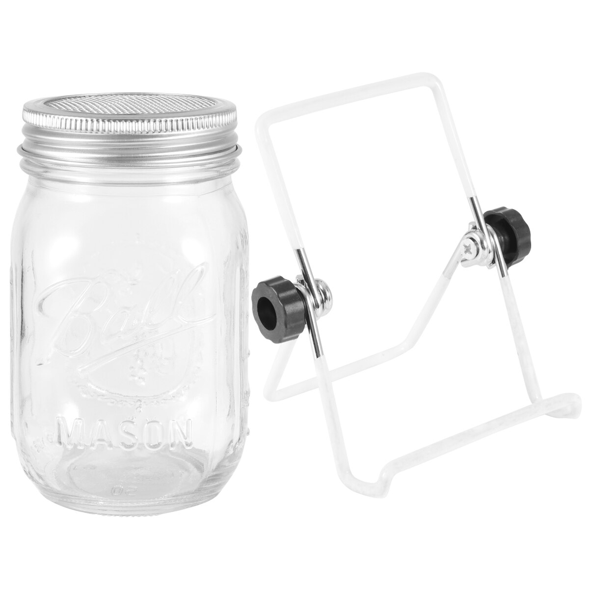 1set 450/940ml Glass Sprouter Jars Wide Mouth Mason Jars Seed Sprouting Jar Kit For Home Kitchen Garden With Lid And Rack: 450ml