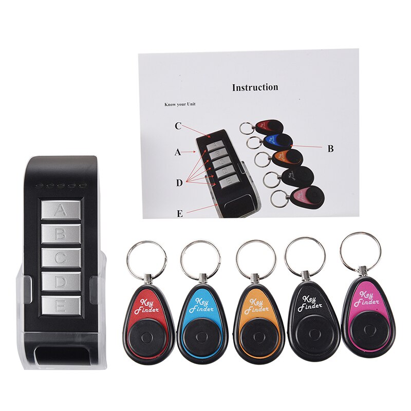 5 In 1 Draadloze Lost Key Finder Locator Vind Locater Alarm Sleutelhanger 40M