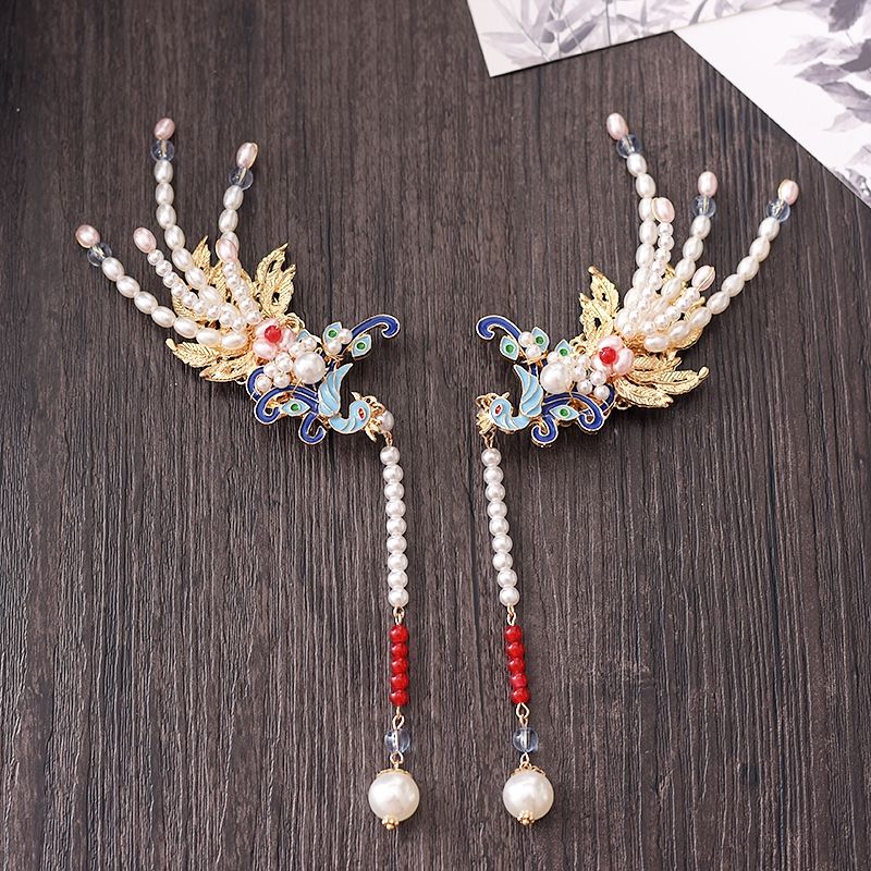 Phönix haarnadeln, luxuriöse hanfu-haaraccessoires für damen, quasten-haarspangen, chinesische haarklammern, haarspangen für damen