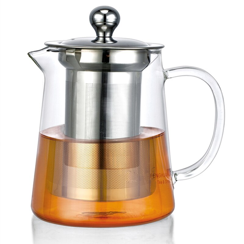 Tetera de filtro de flores de acero inoxidable resistente al calor juego de té y tetera taza fina tetera: FH-12