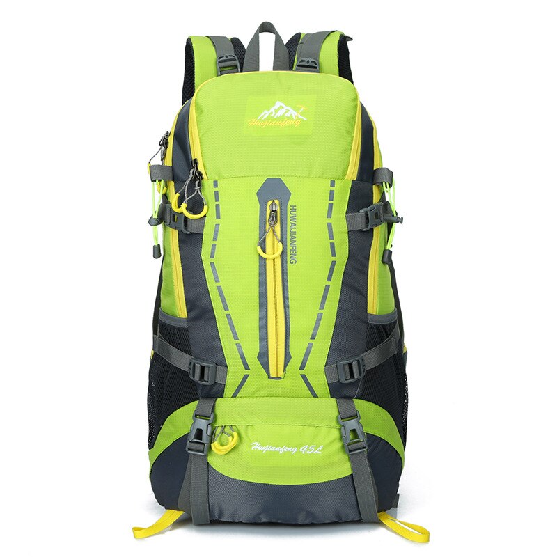 High-capacity 45L Mountain Bag Waterproof and Wear resistant Travel Pack Muti-function Hiking Knap-sack Lightweight Backpack: Green
