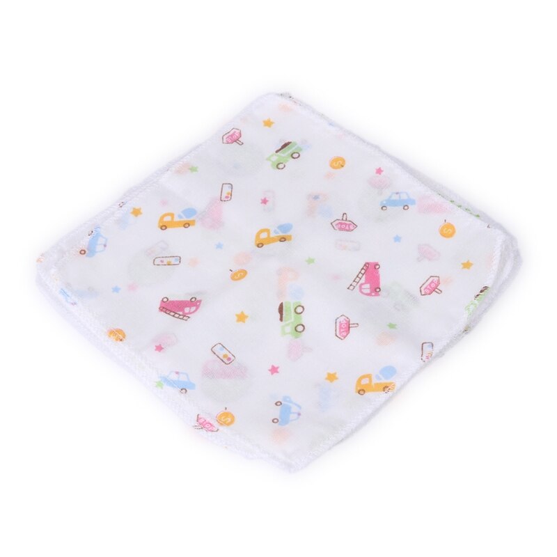 10 stk baby tegneserie ansigtslommetørklæde dobbelt lag 100%  bomuldsgaze småbørn fodring firkantede håndklæder nyfødt