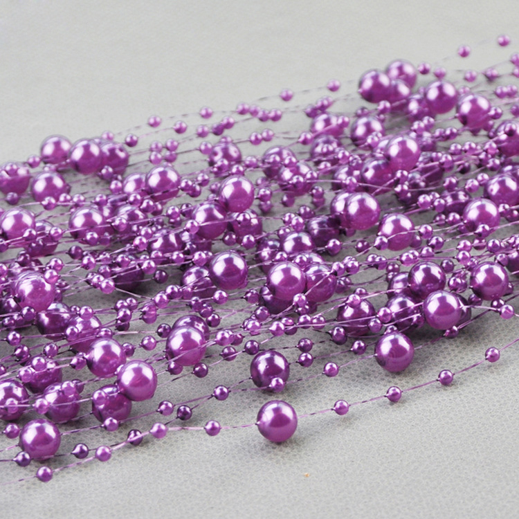 10M 3-8mm Kralen Garland Parel Strengen Vis Ketting Lint voor Kerstboom Krans Cadeaupapier Decoratie: Brass