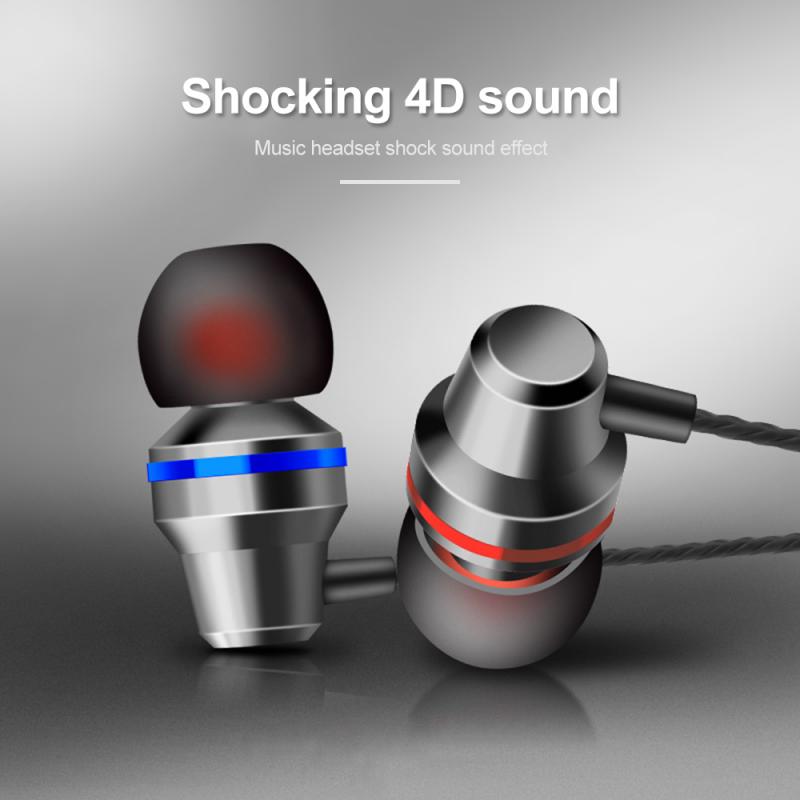 Bass Stereo In-Ear Oordopjes MP3 Computer Mobiele Telefoon Universele Metalen Bedrade Magic Oordopjes Ingebouwde Microfoon 3 Kleuren