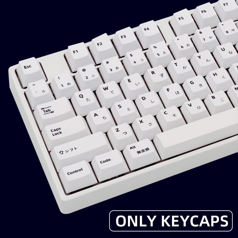 132key caps dye sub keycap Japanese PBT Keycaps White Minimalist Style For GMK Keyboard gk61/64/68/84/tkl87/96/980/108