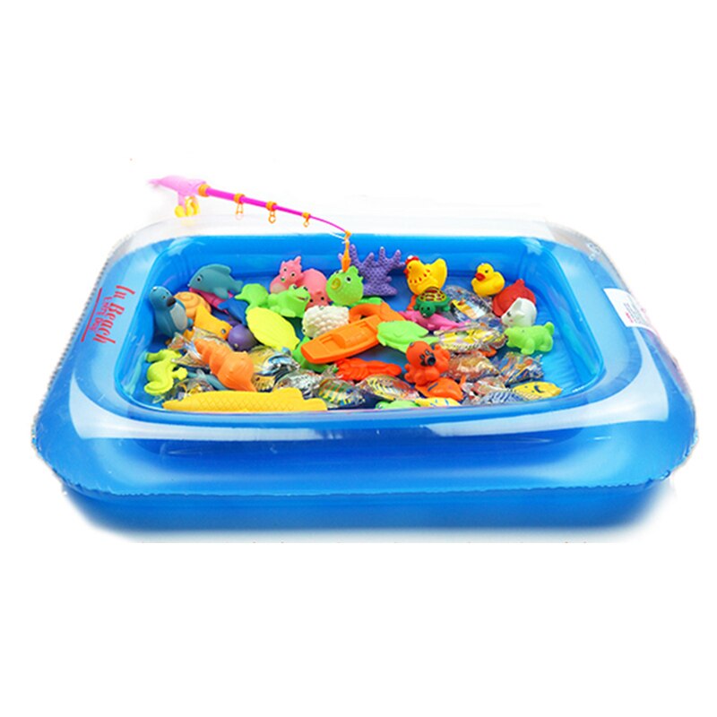 New Magnetic Giocattoli Per Bambini Giocattolo di Pesca Set con Piscina Gonfiabile Pesce grande Cesto Coperto Giochi All&#39;aperto Family Party Gioco Novità regali