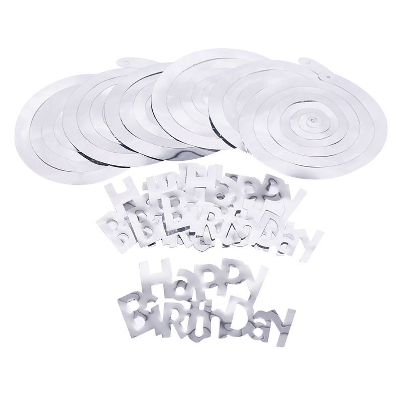 6pcs/set Happy Birthday Spiral Banner Ceiling Hanging Decor Star Garland PVC Swirl Banner for Kids Birthday Party Decoration: B02