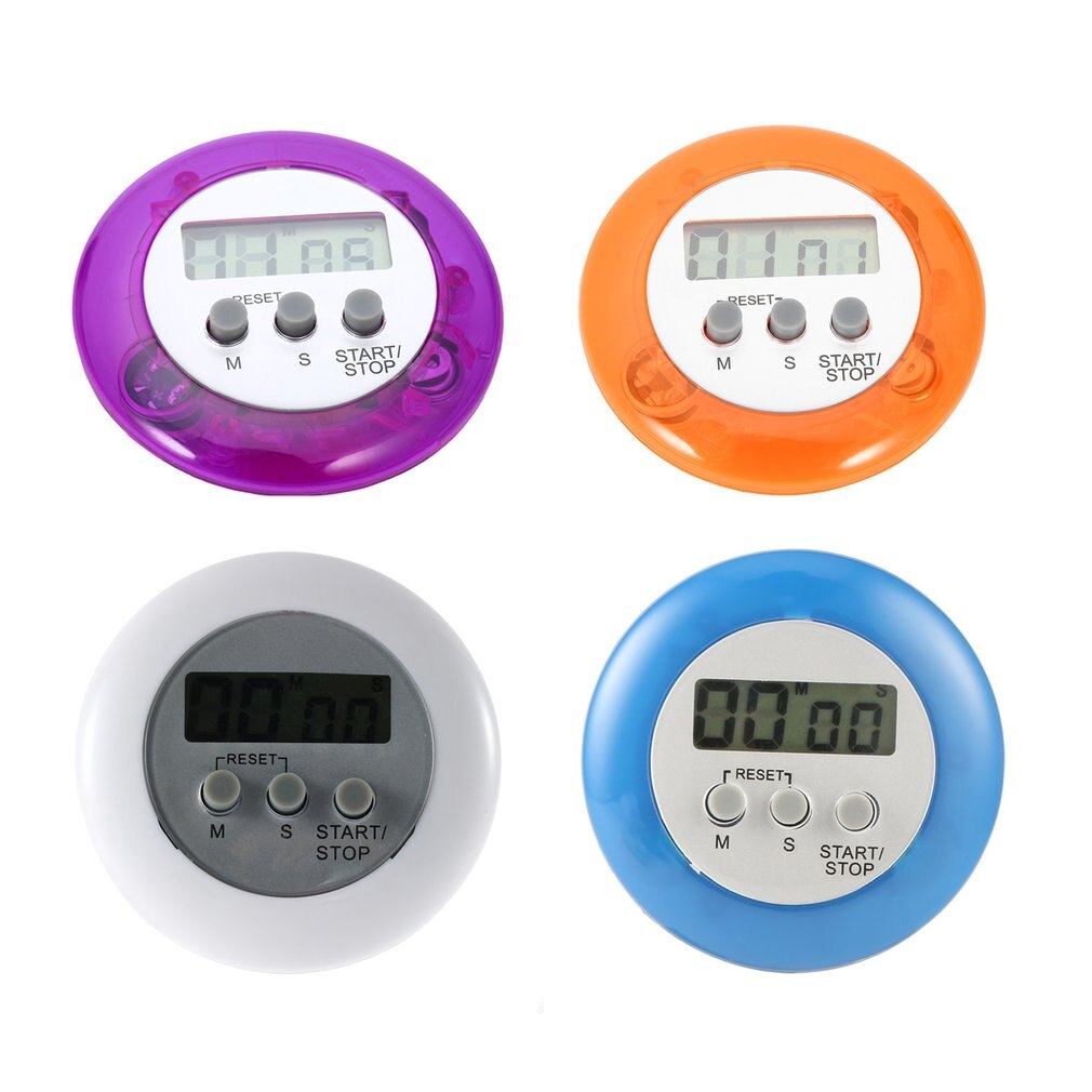 1pcs white Round Magnetic LCD Digital Kitchen Countdown Timer Alarm with Stand