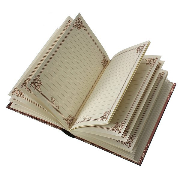 Vintage Classic Retro Golden Plaid Framed Notebook Portable Diary Journal Book