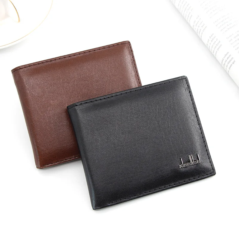Men Business Bifold Wallet Men's PU Leather Credit ID Card Holder Case Solid Purse Pockets Bags carteira portfel cartera hombre